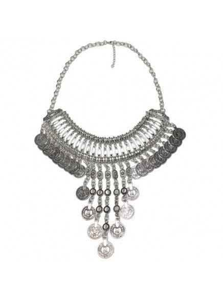 2016 Boho Antique Coin Necklace for Women African Statement Tibetan Long Tassel Necklaces & Pendants Bohemian Maxi Jewelry Women