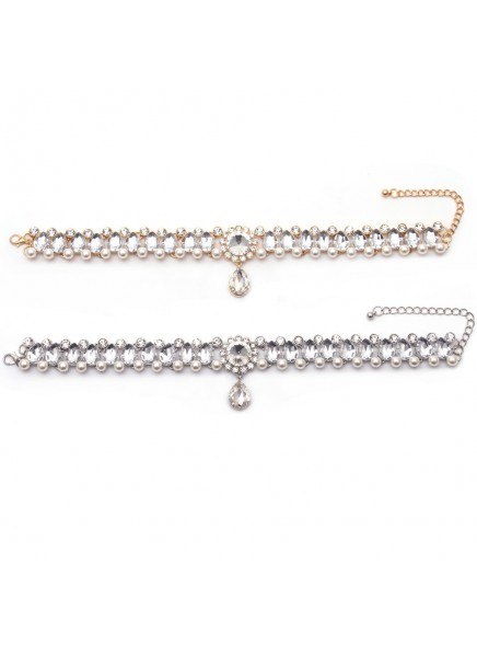 New Design Hot Z choker necklace fashion necklace costume collar bib Simulated-pearl Necklaces statement chocker necklace