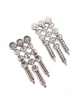 Fashion Jewelry Statement crystal Big Earring for women girl Vintage Metal Body with clear Beads Crystal statement earring