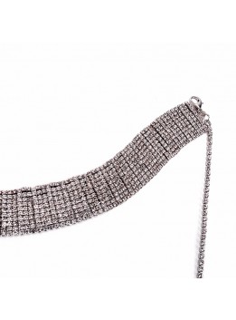 New Fashion Women Contracted Quality Constraints Rhinestone Mosaic Personality Long Body Chain Pendant Choker Necklaces Jewelry