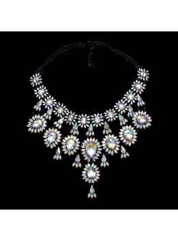 Gros Collier Femme 2016 Necklaces Pendants Flower Crystal Collares Mujer Sherlock Moda Accesorios Mujer Maxi Bijoux Choker