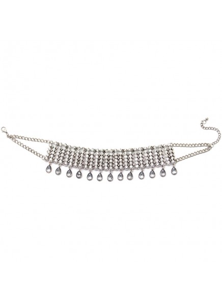 Hot Sale Collar Chokers Necklace & Pendant Fashion Full clear Crystal Collier Double Chain Wedding Charm Chocker Neck Wholesale
