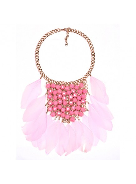 Statement Fashion Women 2016 Necklace Pendant Collier Femme Collar Choker Big Beads Bib Feather Maxi Jewelry Bijoux Costume