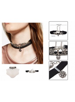 Black Velvet Choker 2016 Rhinestone Necklace Tatto Crystal Statement Collar for Women Fashion Leather Chain Gothic Neck Jewelry