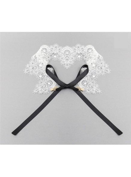 Wide White And Black Lace Choker Necklace Women Fashion Jewelry New All Match Gifts