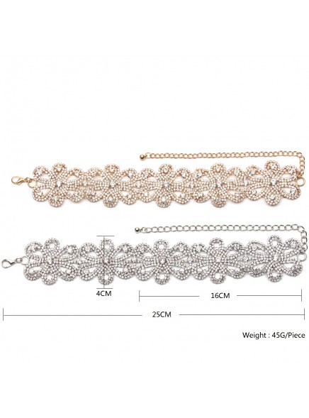 2016 Fashion Women Bijouterie Collares Punk Chain Full Crstal Goth Neck Choker Necklaces Collar Maxi Necklaces Jewelry