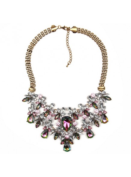 Wholesale 2016 Bohemian Tassels Drop Vintage Gold Choker Chain Neon Bib Statement Necklaces & Pendants Fashion Jewelry For Woman