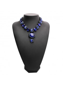 High Quality Bohemian Vintage Necklace 5 colors Long Big Colorful Crystal pendants necklaces Maxi Statement Necklace For Women