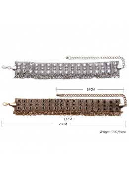 vintage Silver/Gold Color choker necklace for women Statement necklaces small metal beads Pendants jewelry for women party