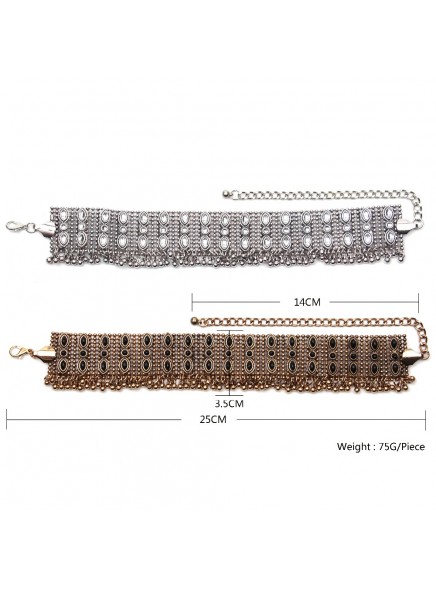 vintage Silver/Gold Color choker necklace for women Statement necklaces small metal beads Pendants jewelry for women party
