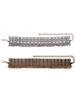 vintage Silver/Gold Color choker necklace for women Statement necklaces small metal beads Pendants jewelry for women party