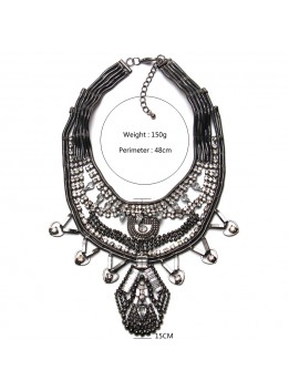 2017 Choker Necklace collier Clear Crystal Flower Luxury Maxi bib colar Fashion statement Necklaces for women Jewellry