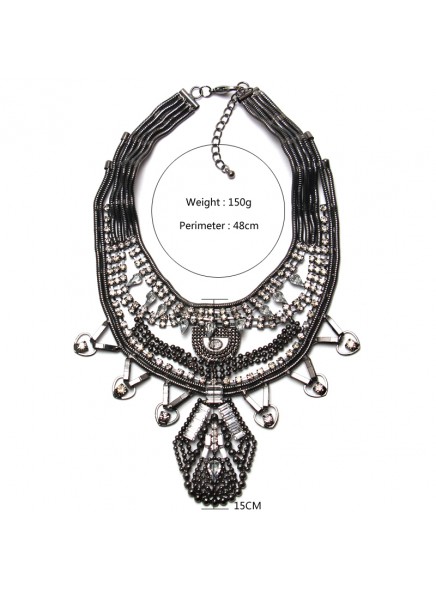2017 Choker Necklace collier Clear Crystal Flower Luxury Maxi bib colar Fashion statement Necklaces for women Jewellry