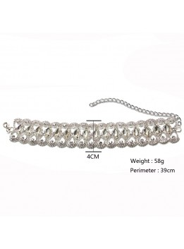 Big Rhinestone choker Crystal statement necklace Women Chockers Chunky Necklace Collier Wedding jewellery 3 Colors