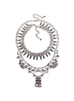 Fashion Hand Made Ethnic Metal Choker Necklace Bib Collares Pendants necklaces Boho Statement Jewelry Women Accessories