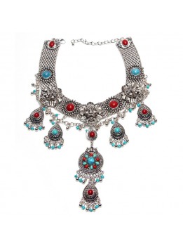 Latest Fashion choker Alloy Statement long Bohemian necklaces & pendants Vintage gypsy ethnic maxi Necklace Women fine Jewelry