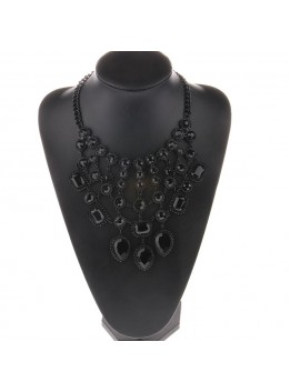 2016 New fashion jewelry Black Color Pendants & Necklaces resin stone drop choker statement necklaces women Dress Wild Jewelry
