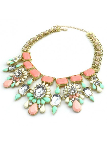 2016 New Flower Necklaces & Pendants Crystal Statement Brand Necklace Chunky Choker Bib Collar Fine Jewelry Women Accessory