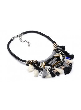 Fashion Necklaces Pendant Women 2016 Flower Bohemian Bib Choker Collier Femme Tassel Jewelry Collares Ethnic Beads Boho Maxi