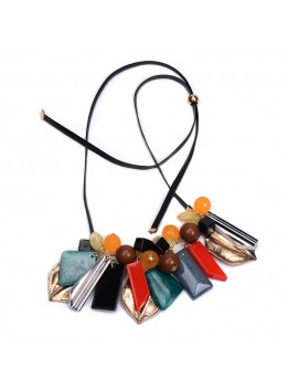 Fashion Women 2016 ZA Necklaces Pendants Collier Femme Leaf Collar Choker Beads Costume Maxi Ethnic Boho Jewelry Bohemian