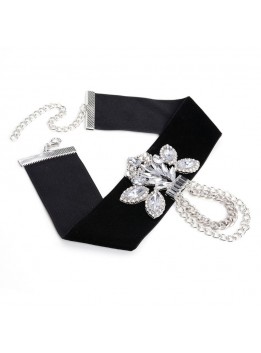 Black Velvet ZA Choker Crystal Necklaces 2017 Fashion Gothic Chocker Rhinestone Vintage Statement Neckless Women Collier Jewelry