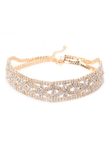 Big Luxury Rhinestone Choker Crystal Collar Women Wedding Flower Chocker 2017 Fashion woemen Jewelry Party Bridal Collier Femme