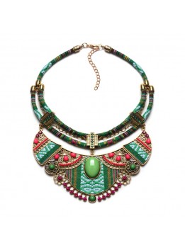 New Fashion Bohemian Necklace Pendants Women 2016 Gem Boho Jewelry Maxi Choker Rope Chain Collar Ethnic Collier Femme Accessory