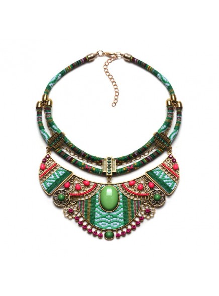 New Fashion Bohemian Necklace Pendants Women 2016 Gem Boho Jewelry Maxi Choker Rope Chain Collar Ethnic Collier Femme Accessory