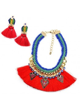 Big Bohemain Women 2015 Maxi Necklace Pendants Collier Femme Fashion Choker Collar Accessories Ethnic Tassel Crystal Jewelry