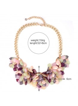Fashion Women 2017Geometric Colorful Flower Necklace Chunky Collier Femme Coral Collar Choker Boho Maxi Bijoux Statement Jewelry