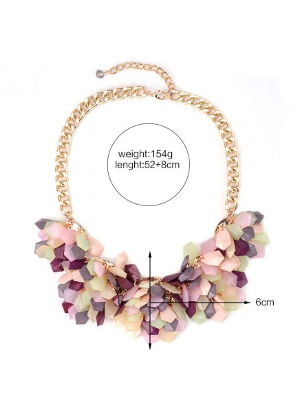 Fashion Women 2017Geometric Colorful Flower Necklace Chunky Collier Femme Coral Collar Choker Boho Maxi Bijoux Statement Jewelry