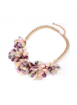 Fashion Women 2017Geometric Colorful Flower Necklace Chunky Collier Femme Coral Collar Choker Boho Maxi Bijoux Statement Jewelry