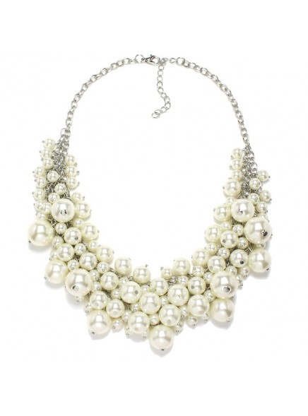 New Arrival fashion chunky luxury bubble simulated pearl pendant choker Necklace statement Necklace collar jewelry for women Rated 5.0 /5 based on 47 customer reviews  5.0 (47 votes)