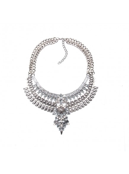 New Z Luxury fashion Crystal necklace Europe chunky Lucky Crystal tassel bib statement Necklaces & Pendants neckalces for women
