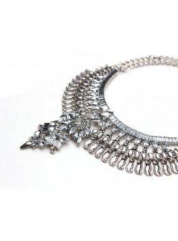 New Z Luxury fashion Crystal necklace Europe chunky Lucky Crystal tassel bib statement Necklaces & Pendants neckalces for women
