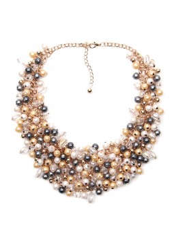 Fashion Jewelry European & American Big Temperament Popular Trendy Palace Beauty simulated pearl Necklace Statement necklace