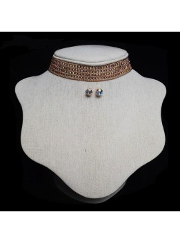 Fashion Jewelry Set Women Luxury Crystal ZA Gold Collar Choker Pendant Necklace Earring Choker Collier Femme Statement Accessory