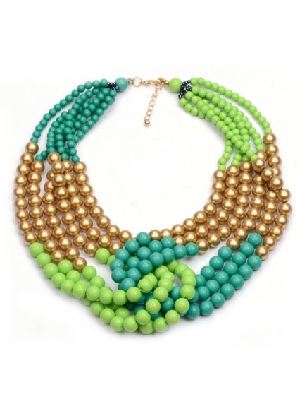 2016 Summer Hot Fashion Jewelry Chunky Beads Necklace Exaggerated Choker Boho Bijoux Femme Women Multi Layer Necklace Maxi